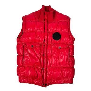 William Rast Vest Mens M Red Down Puffer Vintage Y2K Justin Timberlake
